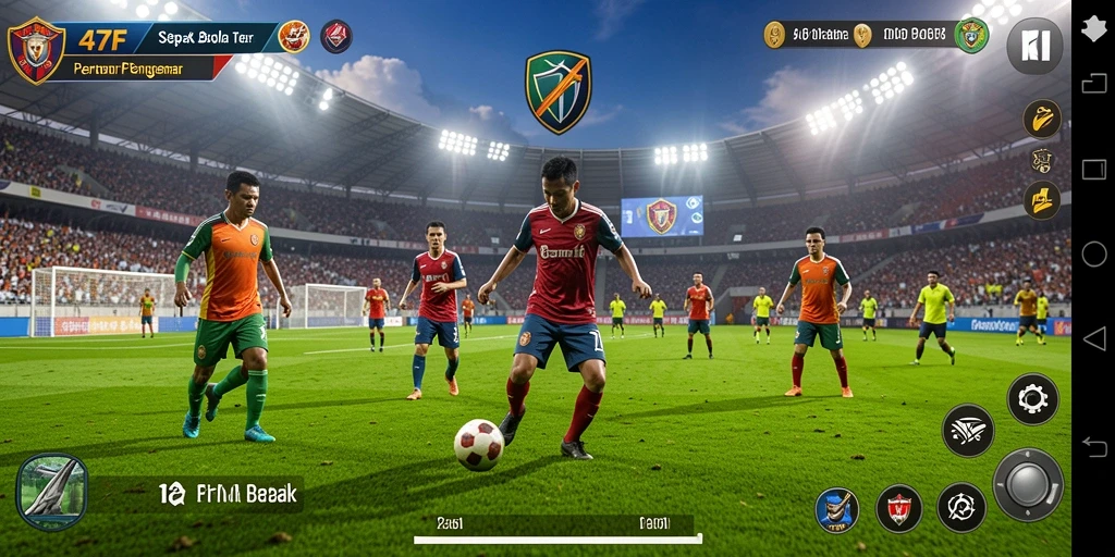 Tampilan gameplay <strong>47F</strong> yang menarik dan penuh aksi sepak bola.