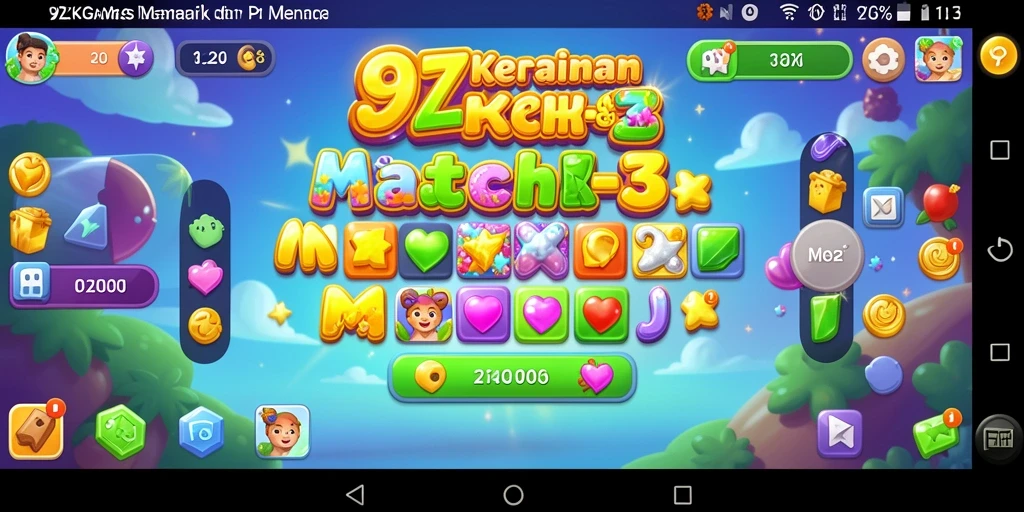 Tampilan screenshot dari gameplay seru 9ZKGAMES dalam kategori Match-3.