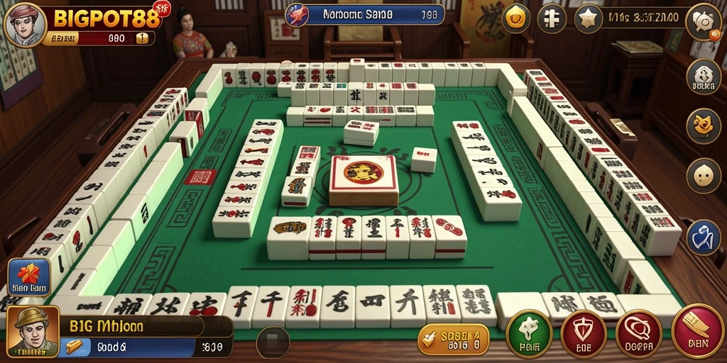 Tampilan permainan Mahjong yang menegangkan dan seru di BIGPOT88.