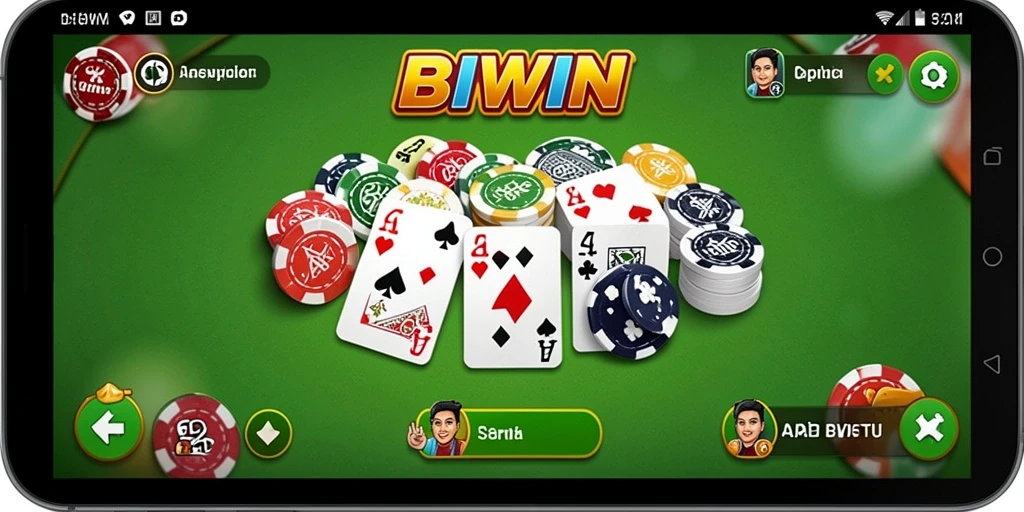 Tampilan gameplay Gaple yang menarik di aplikasi BIWIN.