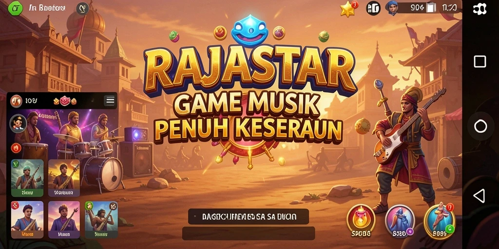Tampilan gameplay menyenangkan di RAJASTAR dengan lagu-lagu terbaik.