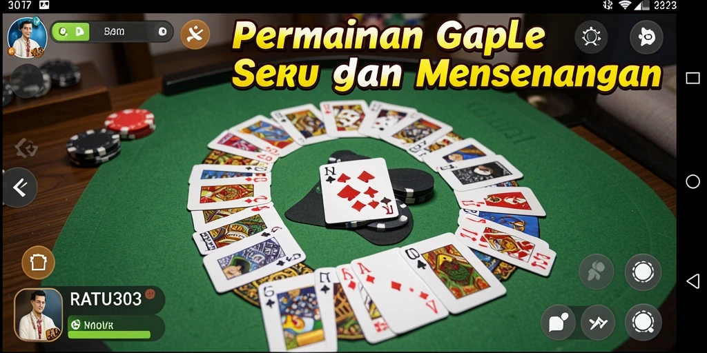 Tampilan permainan Gaple yang seru dan interaktif di RATU303.