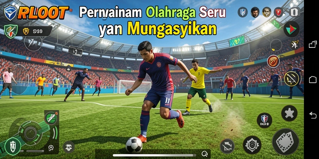 Tampilan gameplay RPLOOT yang menampilkan aksi olahraga seru.