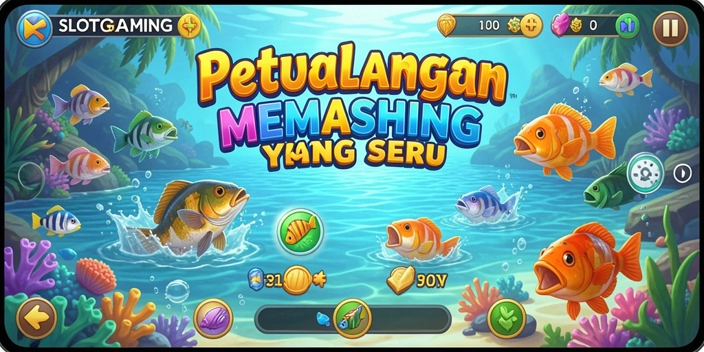 Gameplay menarik dalam SLOTGAMING menunjukkan aksi memancing yang seru.
