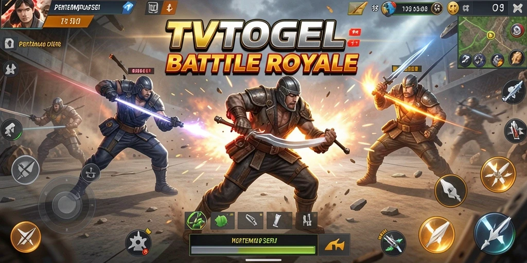 Tampilan gameplay seru dari TVTOGEL dalam pertarungan Battle Royale.