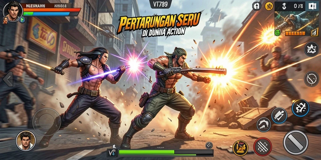 Gameplay seru VT789 dengan pertarungan mendebarkan.
